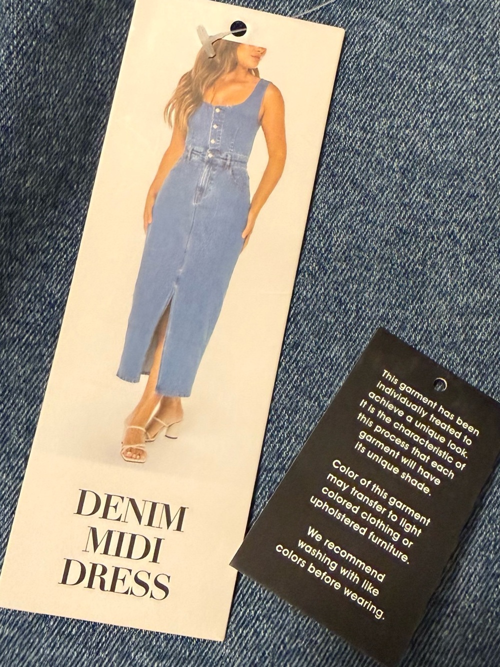 “Celebrity Pink” Denim Midi Dress